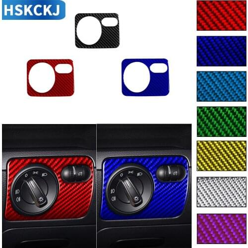 For Volkswagen VW Golf6 MK6 2008 2009 2010 2011 2012Carbon Fiber Headlight Switch Button Frame Sticker Interior Car Accessories