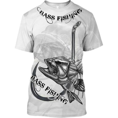 Fish print T-shirt mens and womens 3D O-neck short-sleeved shirt casual style 2021 new product for fish lovers