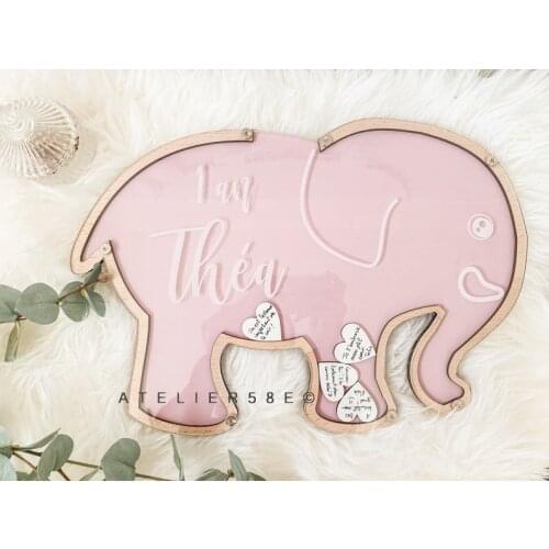 Elephant baby shower guest book alternative baby girl nursery decor