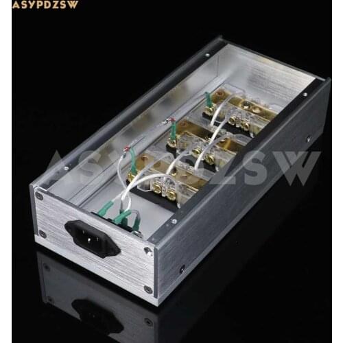 HIFI Aluminum gold-plated phosphor copper US standard power Distributor 6 seats Power supply array socket