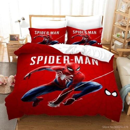 Marvel Superhero Spiderman 3d Bedding Set Queen King Size Duvet Cover Set Comforter Cover with Pillowcase Set Home Textile Gift