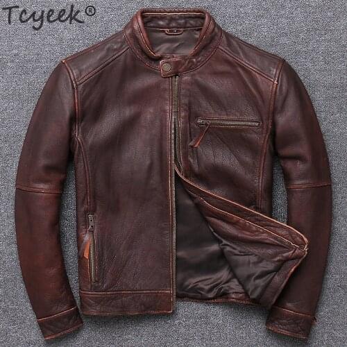 100% Genuine Leather Jacket Men Clothes 2021 Autumn winter Real Fit Cow Leather Jackets Plus Size 4XL Coat Jaqueta De Couro 094B