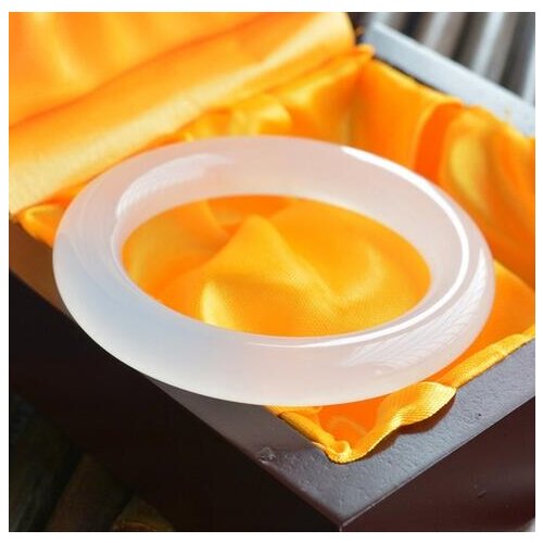 Cuff NATURE sardonyx BEAUTIFUL women sweet white charm stone Chalcedony bangle bracelet luck 58-60MM