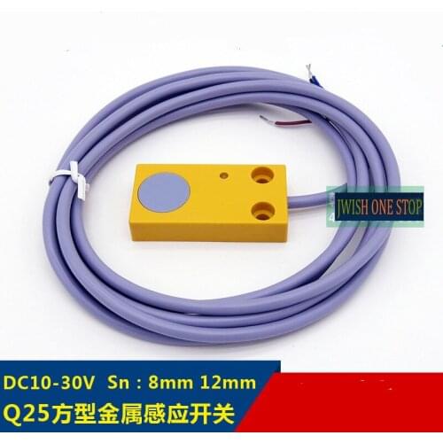 Q25 metal sensor 12mm square proximity switch NPN/PNP normally open 24V three-wire DC10-30V