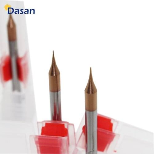 Micro End Mill 0.2mm 0.3mm 0.4 to 0.9mm 2 flutes HRC60 Carbide Flat Square CNC Milling Cutters Sprial Router Bitsfree ship