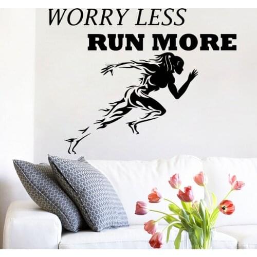 Motivational Slogan Wall Sticker Removable Wall Decal Vinyl Fitness Running Inspiration Quote Gym Sport Wall Art Poster Decor