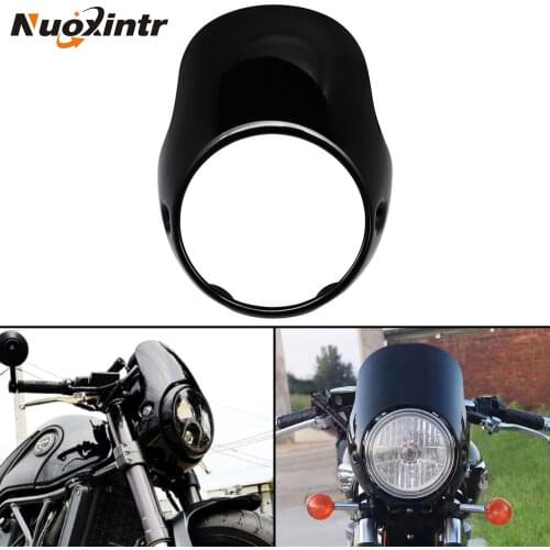 Nuoxintr Retro Headlight Fairing Headlamp Surround Flyscreen Windshield 7.5" For Triumph Bonneville T100 T12 Thruxton Monster