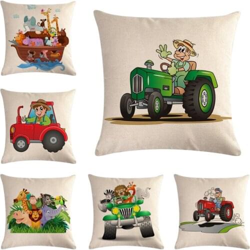 Cartoon Animal 45X45cm Home Decor Pillow Covers Children Birthday Gift Cotton Linen Throw Pillow Covers Cushion Case