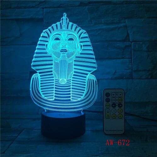 Novelty Color Changing Egypt sphinx Pharaoh Nightlight Egypt Cleopatra Atmosphere light Ra 3D Mood Touch Lamp Home Decor AW-672