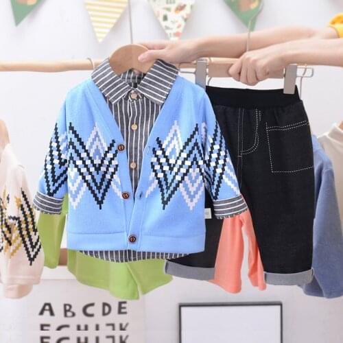 New Fashion Children Clothes Boys Girls Baby Clothing Set High Quality Autumn Kid Coat+shirt+Pants 3PCS Tracksuits Kids Outfits