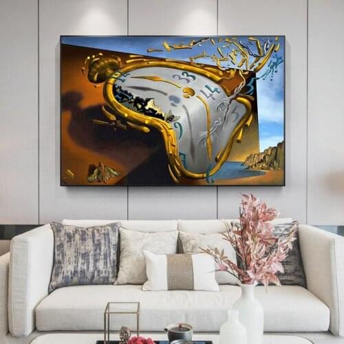 The Persistence of Memory Canvas Paintings By Salvador Dali Famous Wall Art Posters And Prints Wall Pictures for Home Decor