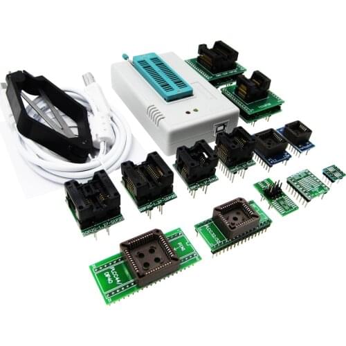 TL866II Plus tl866 Universal minipro Programmer ICSP Support FLASH\EEPROM\MCU SOP\PLCC\TSOP +13 adapters tl866