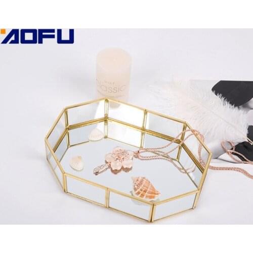 Serving Tray Glass Storage Tray Cosmetic Tray Girl Vanity Tray Lipstick Nail Polish Jewelry Display Stand Makeup Brush Storage