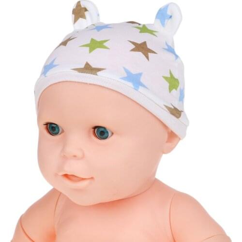 23GD Baby Hat Cartoon Floral Print Cute Newborn Boys Girls Beanie Rabbit Ear Decoration Warm Autumn Spring Infant Children