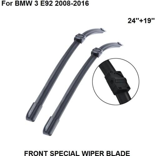 Wiper Blade for BMW 3 E92 2008-2016 24''+19'' High Quality Natural Rubber Clean Front Windshield