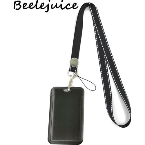 Black Color Lanyard Neck Strap Art Anime Fashion Lanyards Bus ID Name Work Card Holder Accessories Decorations Kids Gifts