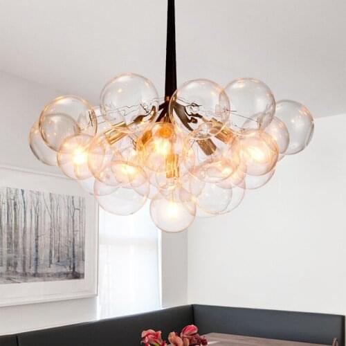 Modern Pendant lamps Creative LED Bubble lucency Glass ball Chandelier Lighting Living Room Bedroom Home Lighting Fixtures