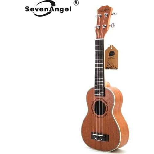SevenAngel 21 Inch Soprano Ukulele Mahogany Five-wire ABS Edging Ukelele Small Guitar Mini Hawaiian Travel Uku Wholesale