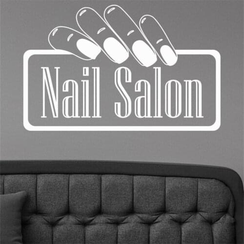Nail Salon Logo Wall Decal Vinyl Window Sticker Manicure Fashion Art Decor for Office Spa Beauty Hair Salon Room Decor HY1178