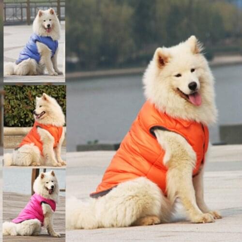 Winter big Dog Down Coat Jacket Clothing for dogs Golden Retriever Samoyed Labrador Thick vest raincoat Pets Costume Outfit