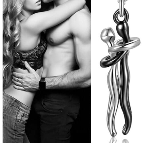 1PC Lovers Embrace Necklace Women Men Human Hugging Embrace Pendant Elegant Romantic Valentines Day Jewelry Gift
