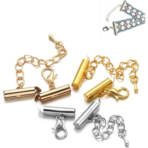 10sets/lot 10-40mm Lobster Clasps Hooks Bracelet End Connectors Slider Clasp Extending Chain For DIY Jewelry Making Finding
