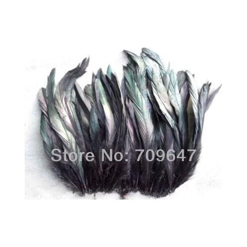 100Pcs/Lot 5-6"(12-15cm) Black Color Badger Saddle Rooster Feathers, Dyed Plumes For Jewelry Making,Costumes