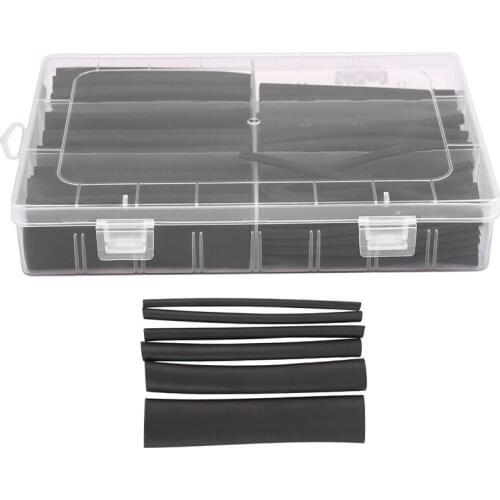 130 pcs 3: 1 Dual Wall Adhesive Heat Shrink Tubing kit, 6 Sizes(DIA): 1/2, 3/8, 1/4, 3/16, 1/8, 3/32, Best Cable Sleeve Tube