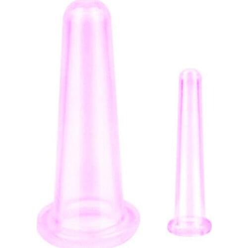 2 Pieces Silicone Cupping Suction Can Vacuum Face Massage Cup for Facial Leg Arm Relaxation Household Beauty Tool Q22E