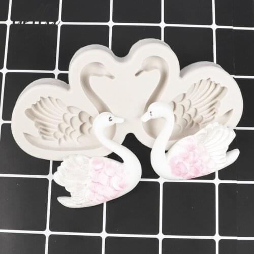 2 pcs Couple Swan Mold Silicone Mould Soap Molds Fondant Cake Decoration Chocolate Cookie Pastry Baking Tool Kitchen Accessories