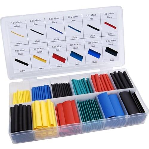 328pcs Heat Shrink Tube Assorted Insulation Shrinkable Tube 2:1 Wire Cable Sleeve Kit Polyolefin Insulation Sleeving