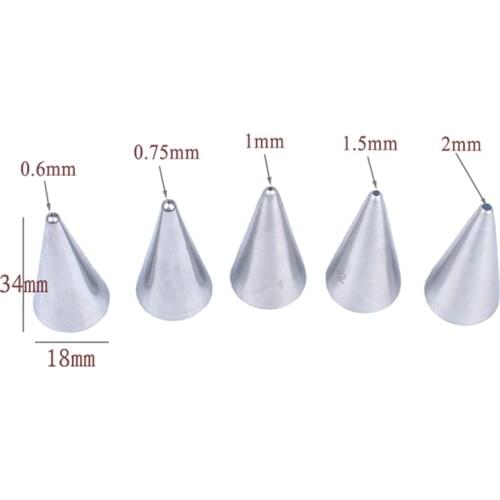 5PCS/set Round Fine Hole Icing Piping NozzlesCake Decorating Nozzle Cream Tips Decorating Pastry Tools