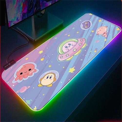 Mairuige RGB Game Pink Girl Kawaii Large Mouse Pad Xxl LED Mouse Pad Game Carpet Cute Girly Table Mat 90x40 Anime RGB Mousepad
