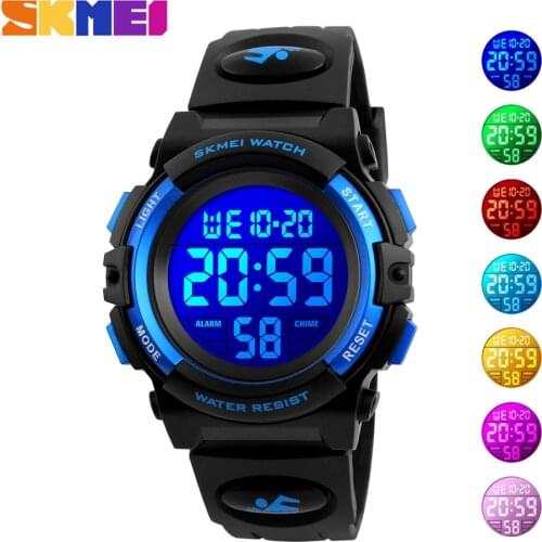 SKMEI 50M Waterproof Wristwatches Kids Digital Watch Alarm Calendar Chronograph Sport Watches For Children Boys Girls 1266 Clock