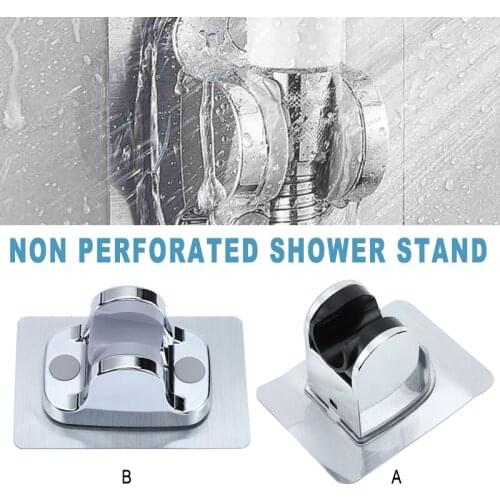 Shower Head Holder Adjustable Shower Bracket Strong Adhesive Wall Mount Bathroom Shower Head Holder Bracket Bathroom Supplies