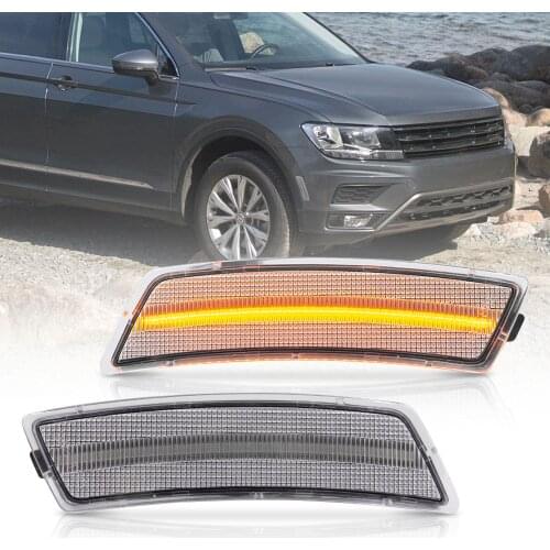 For VW Beetle 12-18 Tiguan 18- US Version Clear Lens LED Side Marker Light Blinkers Indicators Lamp Amber 2PCS