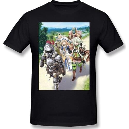 Men Goblin Slayer Magic Killer Fantasy Anime Black T-Shirt TShirt Cotton Tees Harajuku T Shirt Streetwear