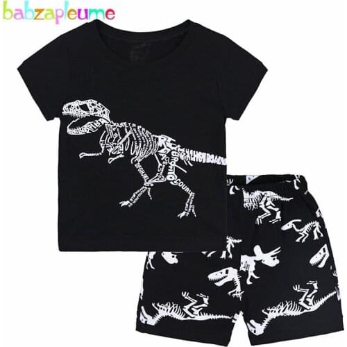 2Piece/1-7Years/2020 Toddler Summer Clothes For Baby Boys Girls Set Cartoon Cute Cotton T-shirt+Shorts Kids Clothing BC1297-1