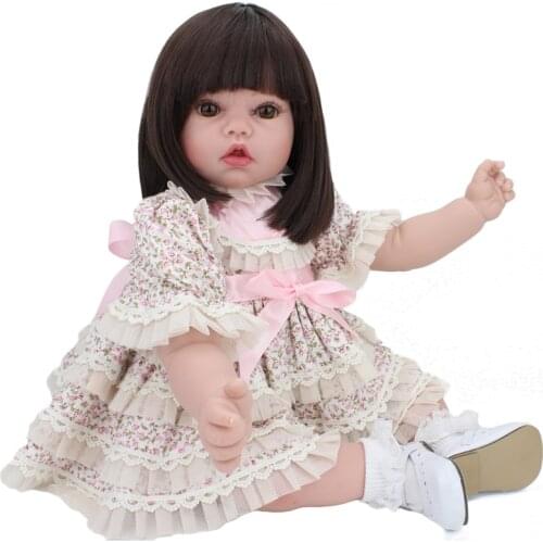 55cm silicone-reborn-baby-dolls liflike girl princess dolls with short hair reborn bonecas kids toys bebes
