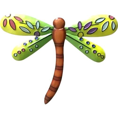 Metal Dragonfly Decoration Wall Hanging with Bright Color Art Sculpture for Indoor Outdoor Interesting