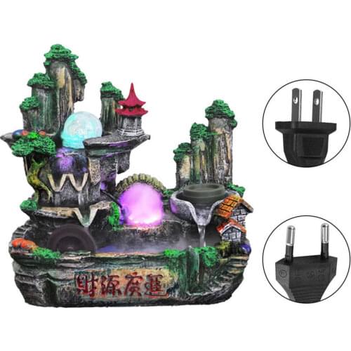 Metal Beautiful Artificial LED Water Fountain Simulation Resin Rockery Home Decoration feng shui Home Figurines Decoration