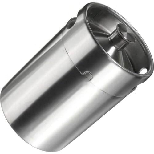 5L Stainless Steel Mini Beer Keg Pressurized Growler for Craft Beer Dispenser System Home Brew Beer Brewing