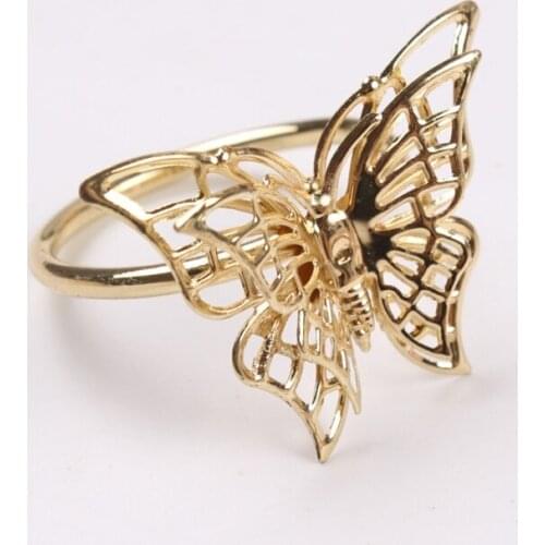 Napkin Rings Set of 4 Gold Butterfly Napkin Rings Napkin Holders for Wedding Ban