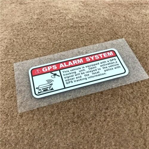 2pcs /Set Car Decals Warning Letters GPS Alarm Security Motorcycle Stickers Anti-theft Decals Waterproof Reflective Type Sticker