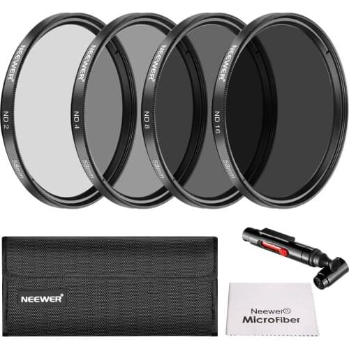 Neewer 58MM ND2 ND4 ND8 ND16 Filter Accessory Kit for Canon EOS Rebel T6i T6 T5i T5 T4i T3i SL1 DSLR Camera+Lens Pen+Pouch
