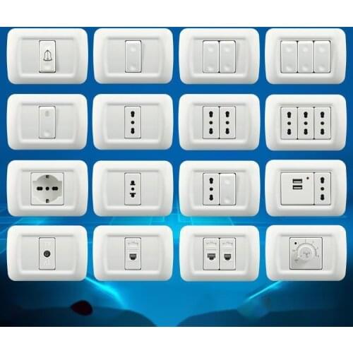 118 Type PC Panel Italian US AU Standard Israeli Wall Switch Concealed Italian Standard Power Socket with USB Brazil