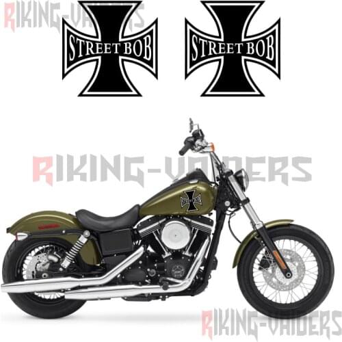 Custom Cross Decals Fuel Tank Stickers Fender Sticker For Harley Dyna Street Bob