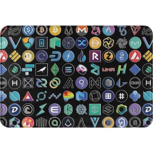 Bitcoin Non-slip Doormat Kitchen Mat Crypto Logos 3D Floor Carpet Welcome Rug Indoor Decor