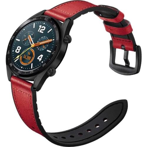 22mm Strap for samsung galaxy watch 46mm Gear S3 Frontier/Classic Huawei Watch GT band huami amazfit silicone&leather bracelet