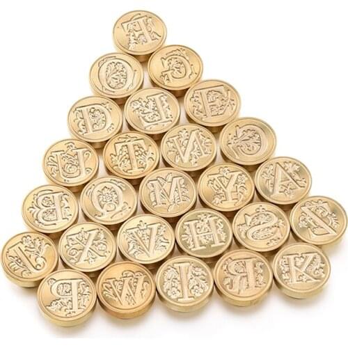 Retro Sealing Wax Stamp Replace Brass Head Vintage 26 Alphabet Letters A To Z Wax Tool Envelope Post Decor